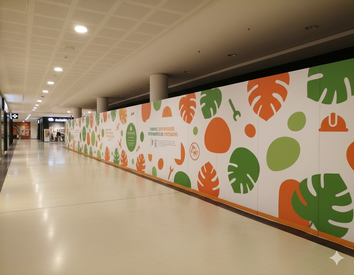 Palissade centre commercial travaux magasin